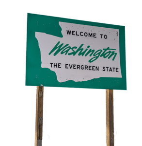 "Welcome to Washington. The Evergreen State" welcome sign, demonstrates Olympic Moving & Storage's commitment to you.